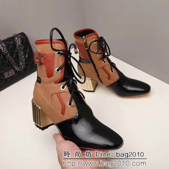 DIOR迪奧 新款靴子系列 軟牛漆皮+十字棉布 時尚短靴 QZS1404